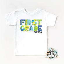 Load image into Gallery viewer, Boys School Shirt - Back To School Shirt - First Day Of School - First Grade Tshirt - 1st Grader Boy Shirt - Boy First Grade Tee
