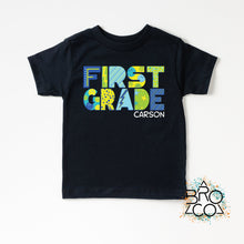 Load image into Gallery viewer, Boys School Shirt - Back To School Shirt - First Day Of School - First Grade Tshirt - 1st Grader Boy Shirt - Boy First Grade Tee