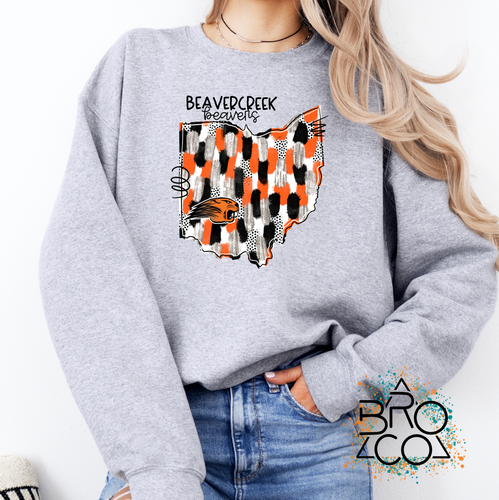 Beavercreek Beavers - Grey Crewneck Sweatshirt