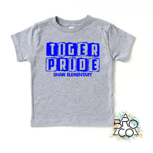 Tiger Pride Shaw Elementary - Grey Tee