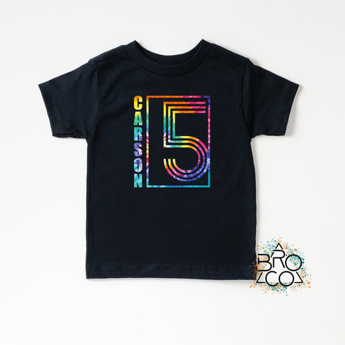 5th Birthday Personalized Tie Dye Shirt