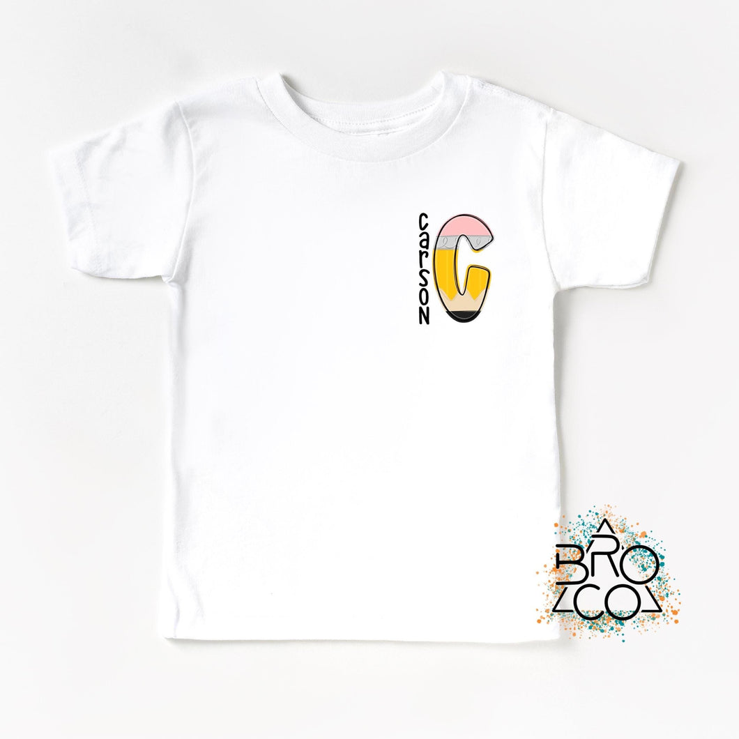 Back To School Shirt - Personalized Shirt - Pencil Name Shirt - Personalized Back To School Kids Shirt - First Day Of School - Pencil Tee