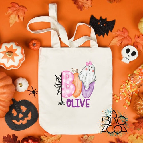 Trick Or Treat Bag - Girls Candy Bag - Halloween Tote Bag - Kids Candy Bag - Halloween Treat Bag - Personalized Tote - Personalized Bag