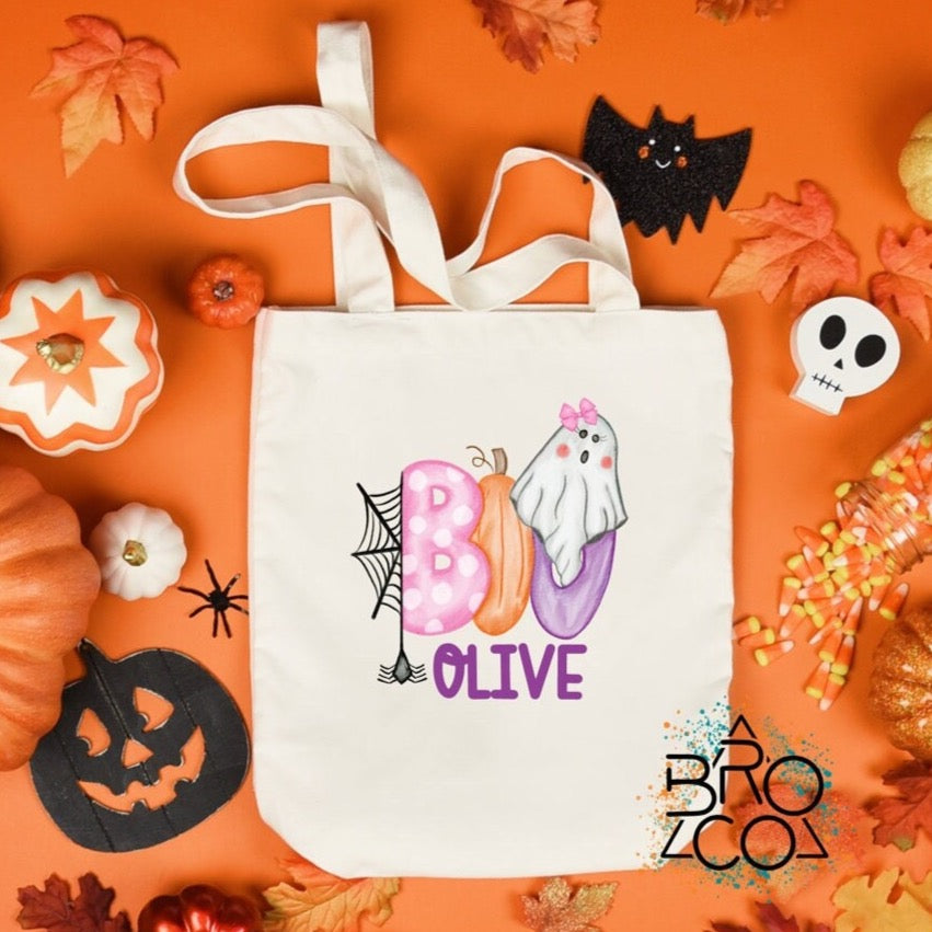 Trick Or Treat Bag - Girls Candy Bag - Halloween Tote Bag - Kids Candy Bag - Halloween Treat Bag - Personalized Tote - Personalized Bag